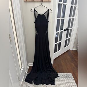 Issue New York Formal Sheer Cut Outs Black Gown Dress